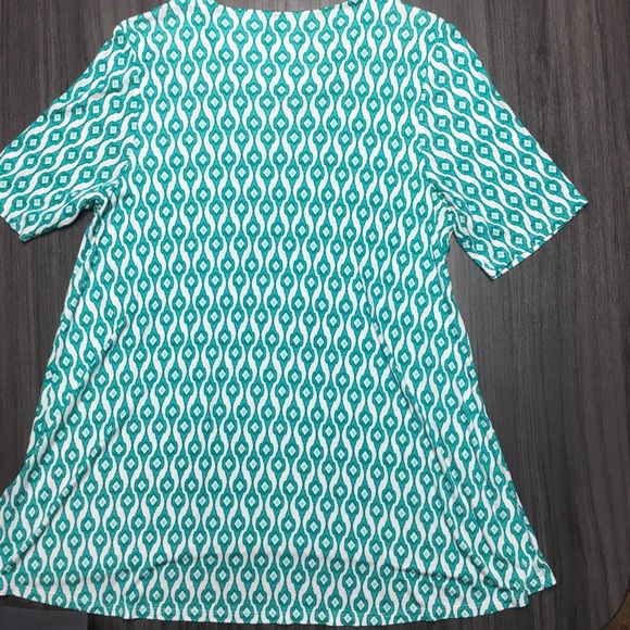 Chico's Women's Green & White SS Top Size 16 - Picture 5 of 6